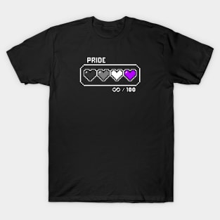 Asexual Pride Videogame Life Bar Hearts T-Shirt